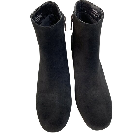 Kenneth Cole Reaction Womens Ankle Boots Size 10 Black Suede Block Heel Zip EUC - Picture 11 of 14